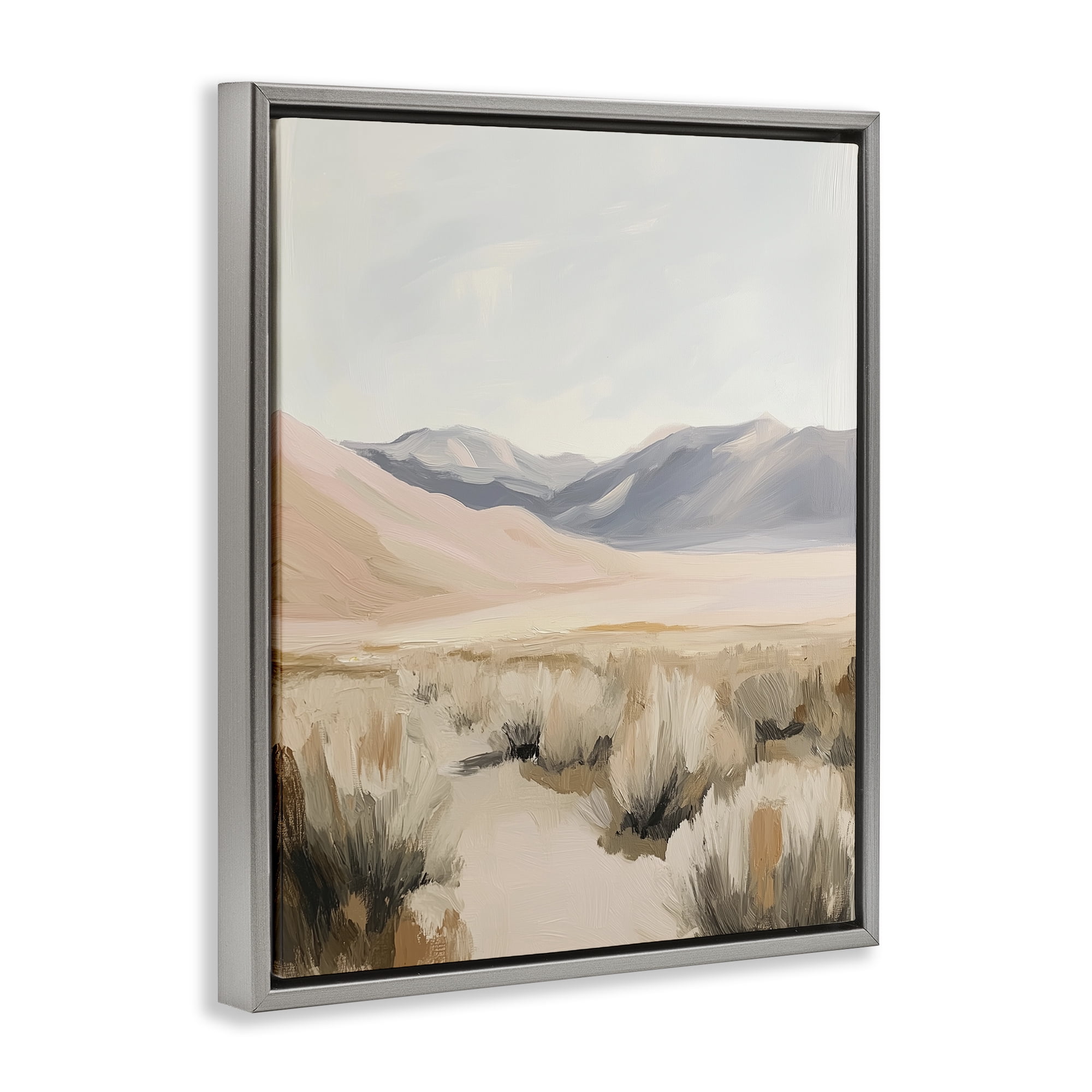 Stupell Industries Pastel Desert Solitude Gray Framed Floater Canvas Wall Art, design by Heidi Kuntz