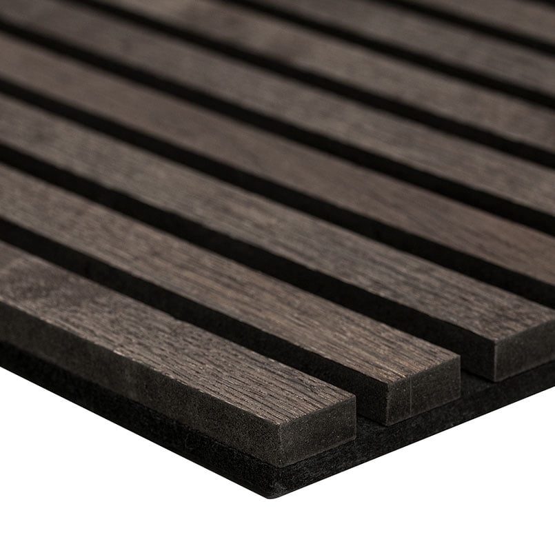 MSI 9.5" x 120" 3D Umber Fluted Wood Slat Acoustic Sound Absorbing Wall Paneling (Set of 4)