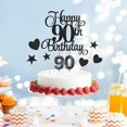 thumbnail image 3 of 90th Birthday Cake Toppers, 90th Birthday Candles Numeral Candles and Glitter Cake Decorations Toppers Set for Party Supplies (Black), 3 of 7