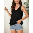 thumbnail image 4 of Women Summer V Neck Tank Top Loose Fit Flowy Sleeveless Shirt, 4 of 6