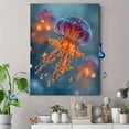 thumbnail image 4 of Vibrant Jellyfish Tempered Glass Canvas Sea Life Nautical Hanging Wall Art Decor, 4 of 8