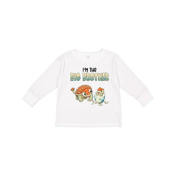 Inktastic I'm the Big Brother Ankylosaurus Bros Boys Long Sleeve Toddler T-Shirt