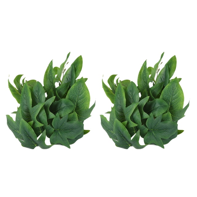 Artificial Reptile Plant,2PCS Artificial Water Plant Lifelike Plastic Leaves Artificial Plastic Plant User-Friendly Design