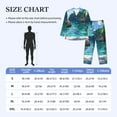 thumbnail image 4 of Uemuo Tropical Paradise Window View Pattern 2-Piece Loungewear Set - Men’s Soft Sleepwear, Cozy Winter PJs, Comfy Sleep Set-Small, 4 of 7