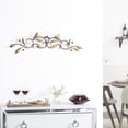thumbnail image 3 of DecMode Green Metal Leaf Wall Decor with Scrolled Vine, 3 of 14