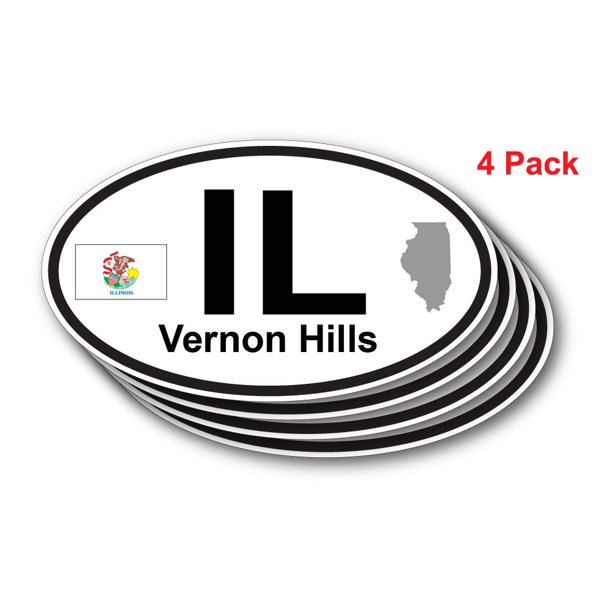 Vernon Hills Il Oval Sticker 4 Pack Walmart Com Walmart Com