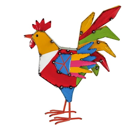 Tangram Metal Rooster Garden Statuary