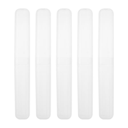CRAFTHROU 5Pcs Travel Case for Toothbrush Clear Plastic Rectangular for Portable Use