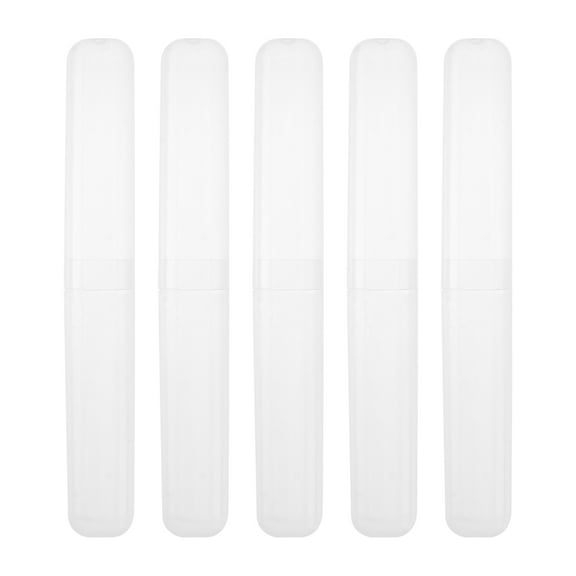 CRAFTHROU 5Pcs Travel Case for Toothbrush Clear Plastic Rectangular for Portable Use