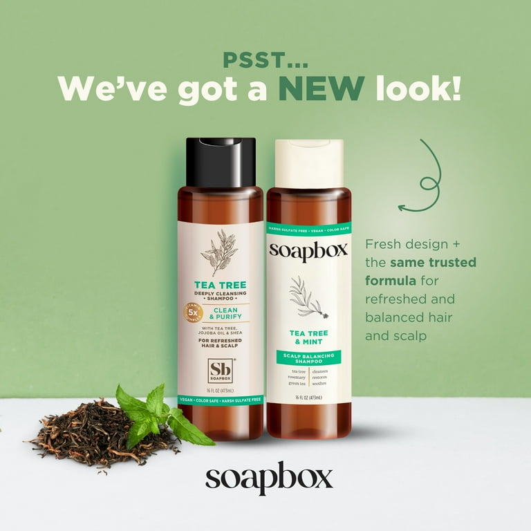 Soapbox Tea Tree Clean & Purify Shampoo with Shea Butter, Hair