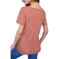 thumbnail image 3 of Mint Plus Pink - Solid V-Neck Casual Tops - Luxuriously Comfortable Tri- Blend Delight, 3 of 5