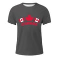 thumbnail image 1 of T-Shirts Summer Short Sleeve Breathable Comfortable Maple Leaf Flag Pattern Tee Shirts Men Grey XXL, 1 of 4