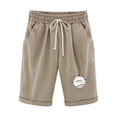 thumbnail image 2 of Women's Half Pants Linen Cotton Loose Pants Casual Elastic Waist Shorts Fashionable Printing Elastic Waist 5-inch Pants Drawstring 5-inch Shorts, 2 of 4