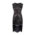 thumbnail image 1 of Vestido de lentejuelas con borlas, estilo retro de los años 20, para fiestas y banquetes, talla grande, 1 of 6
