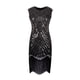 thumbnail image 1 of Vestido de lentejuelas con borlas, estilo retro de los años 20, para fiestas y banquetes, talla grande, 1 of 6