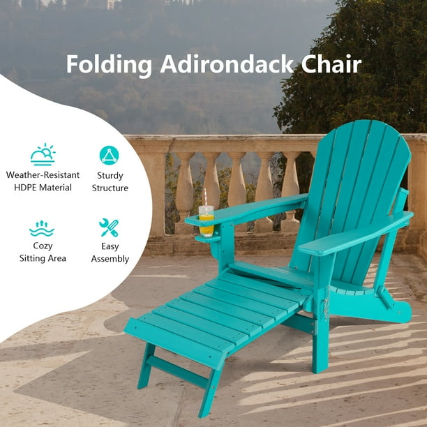Folding adirondack chair with pull out ottoman deals