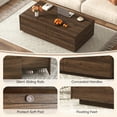 thumbnail image 6 of 55" Rectangle Coffee Table with 4 Storage Drawers, Modern Farmhouse Wood Center Table for Large Living Room Sectional Sofa, Walnut Finish, 6 of 10