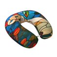 thumbnail image 2 of Gaeub Stained Glass Cat Art Print Memory Foam Travel Pillow,U-Shaped Neck Pillow,Head Neck Support Airplane Pillow,Flight Pillow for Traveling,Car,Home,Office,Washable Cover, 2 of 8