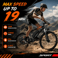 thumbnail image 4 of 750W Electric Bike with 48V Removable Battery, 19 MPH Max Speed, 30 Miles Range, 26" Tires, 3 Riding Modes, Lightweight E Bike, 4 of 12