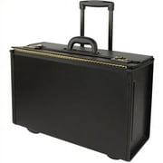 Stebco B2115554 251622 Synthetic Leather Business Case On Wheels, Black