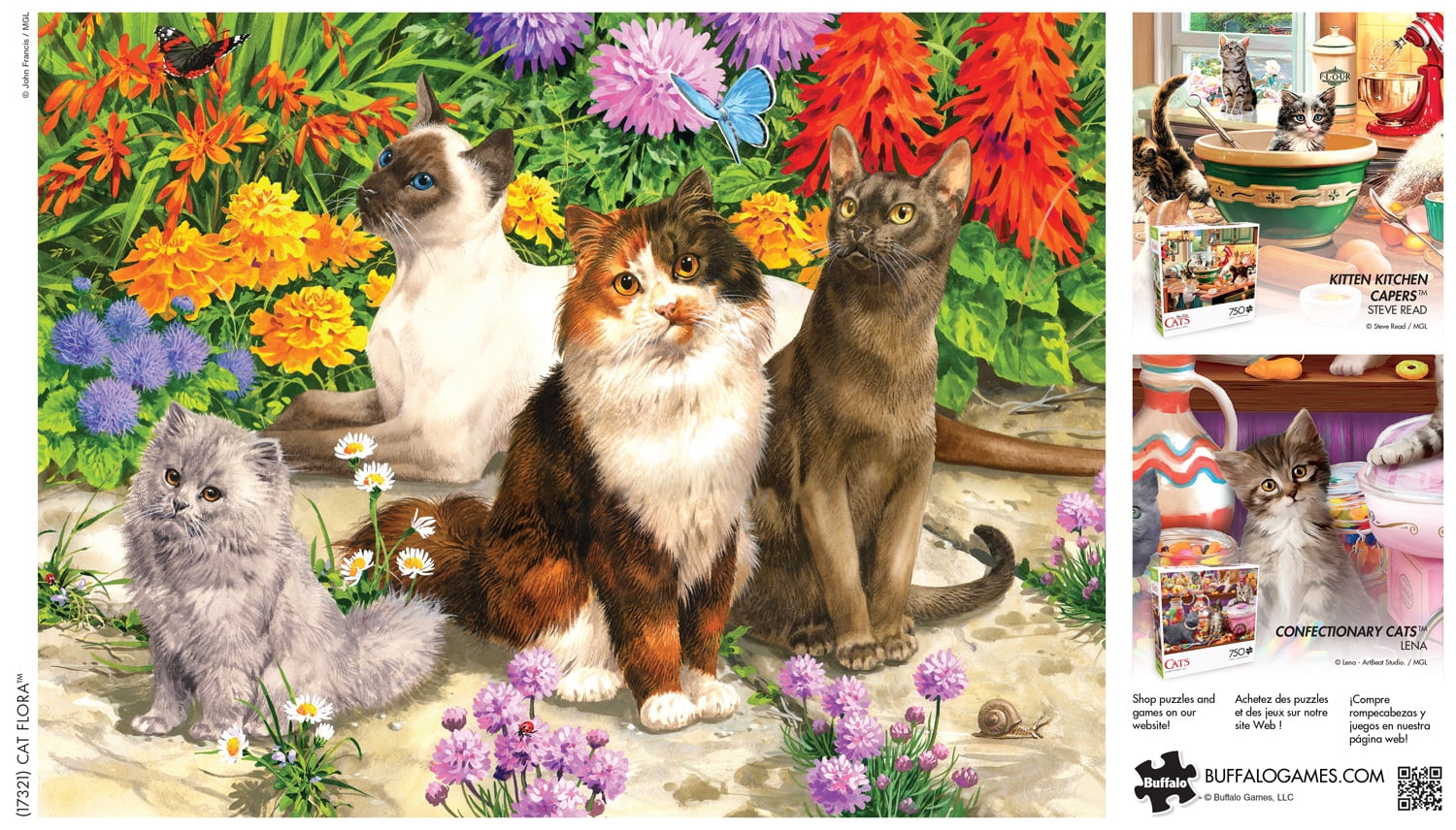 Buffalo Games 750-Piece Cats Flora Adult Interlocking Jigsaw Puzzle