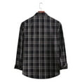 thumbnail image 3 of BKQCNKM Polo Shirts For Men Men'S Spring And Fashion Casual Oversized Plaid Shirt Jacket Cardigan Men'S Casual Jacket Mens Shirts Fall Shirts Black L, 3 of 5