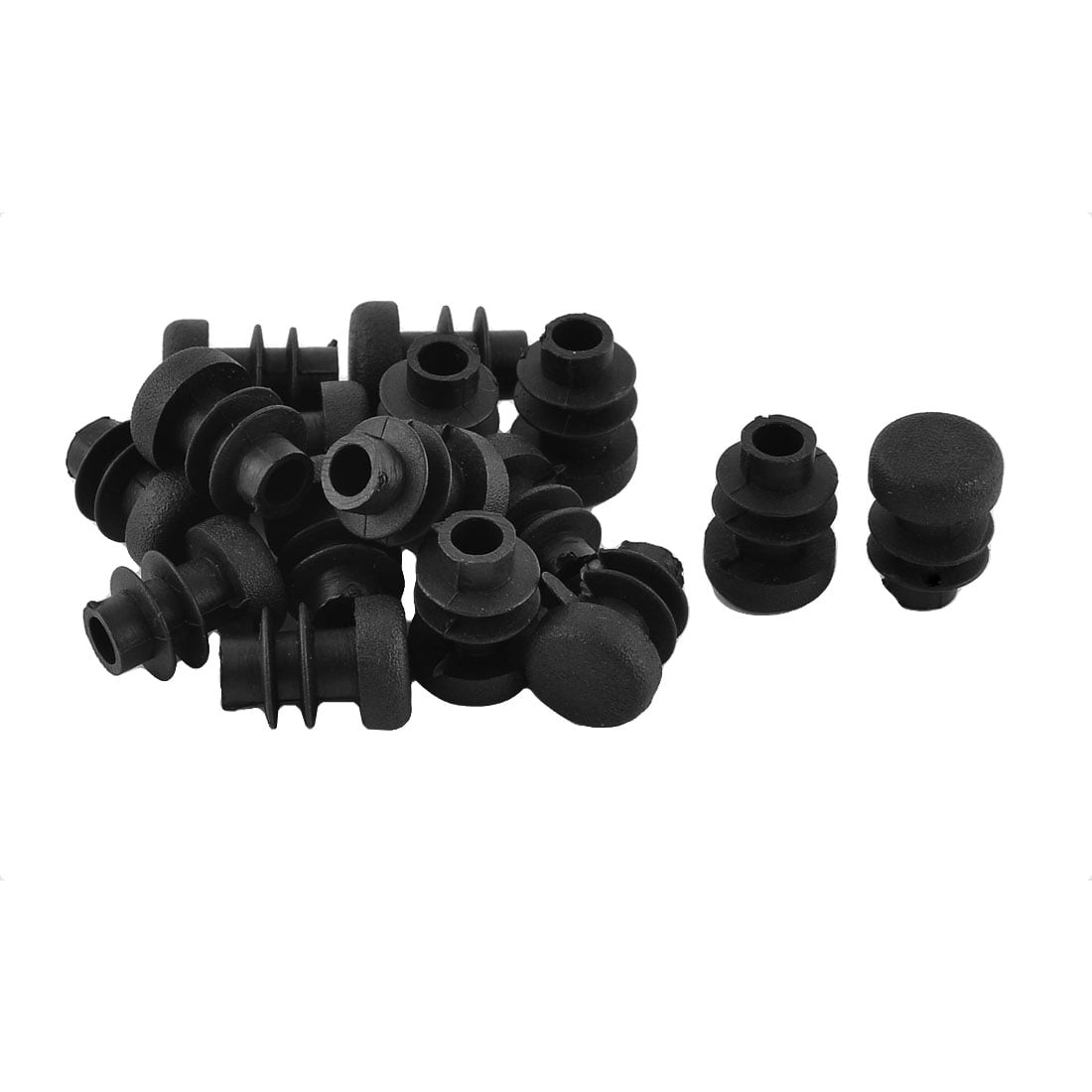 Unique Bargains 16 Pcs Antislip Plastic Round 12mm Dia Chair Foot Cover Table Furniture Leg Protector Black