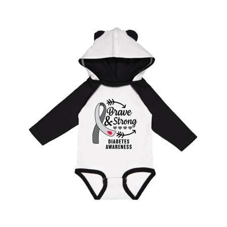 

Inktastic Diabetes Awareness Brave and Strong Gift Baby Boy or Baby Girl Long Sleeve Bodysuit