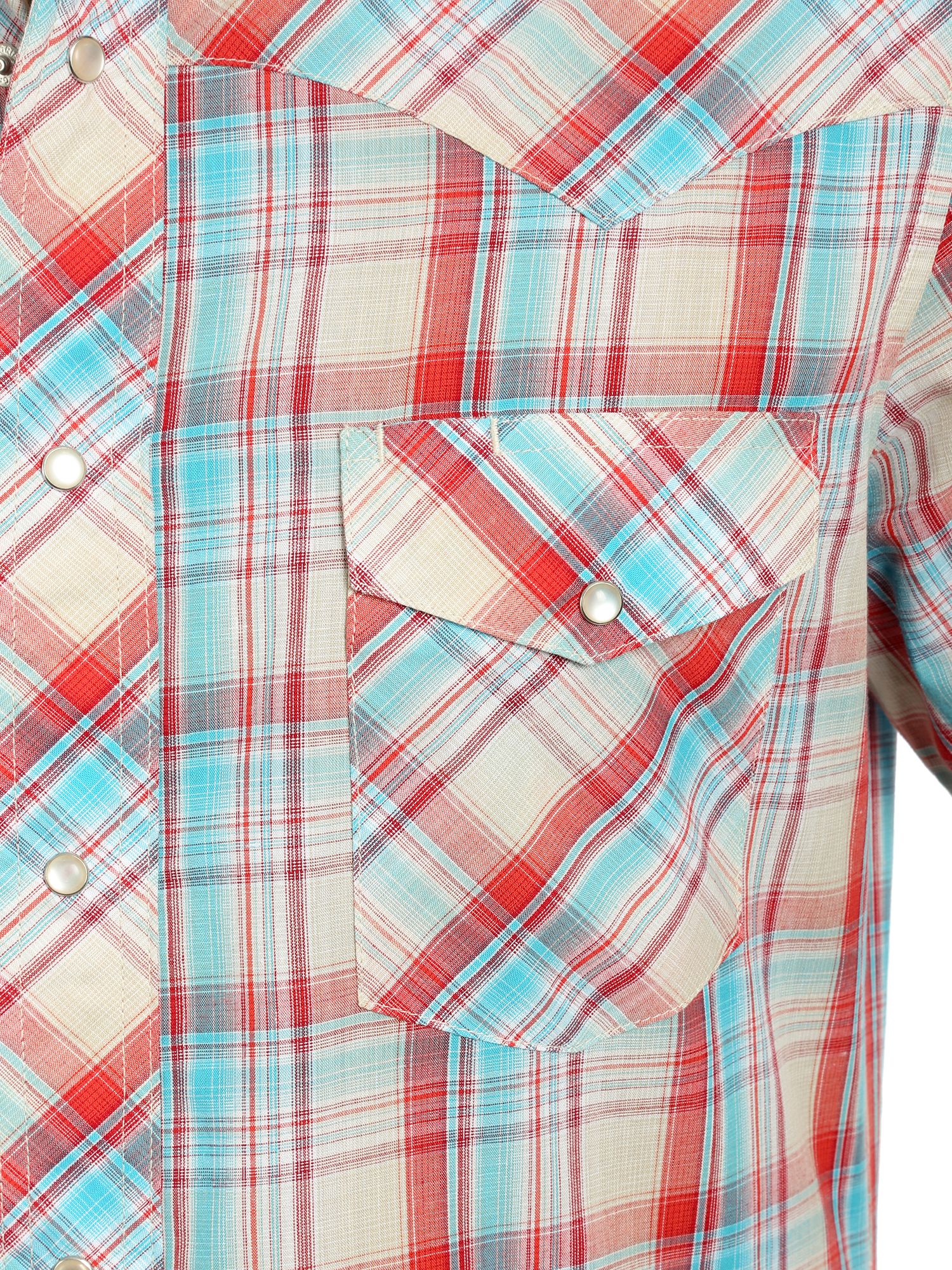 Wrangler Men's and Big Men's Short Sleeve Plaid Western Shirt - image 3 of 3