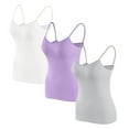 thumbnail image 2 of Njoeus Tank Tops for Women 2025 Girls Tank Tops 3 Pack Tank Tops for Women, Camisoles for Women with Built in Bra Basic Yoga Workout Tank Tops Sleeveless Sports Undershirts Tank for Teen Girls Off The, 2 of 6