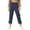 Dark Blue, variant on Girls Capri Pants Summer Trendy Linen Cropped Trouser with Pockets Beach Casual Cruise Fashion Capris Clothes