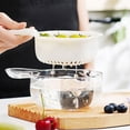 thumbnail image 1 of Juego de colador de doble capa para lavar frutas con cesta coladora desmontable y base sólida: herramienta de cocina para enjuagar verduras con mango, agarre antideslizante y pegatinas faciales pe, 1 of 6