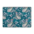 thumbnail image 7 of Area Rugs For Living Room Decor - Floral Paisley Pattern Green Soft Anti Slip Throw Washable Rugs 5x7 For Bedroom, Indoor Carpet For Bedroom Living Room 80x58In, 7 of 7