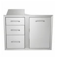 thumbnail image 6 of Outdoor Kitchen Drawers 29.5" BBQ Island Combo - Access Door & Triple Drawers w/ Propane Tank Space - Stainless Steel Patio Grill Station Cabinet, 6 of 7
