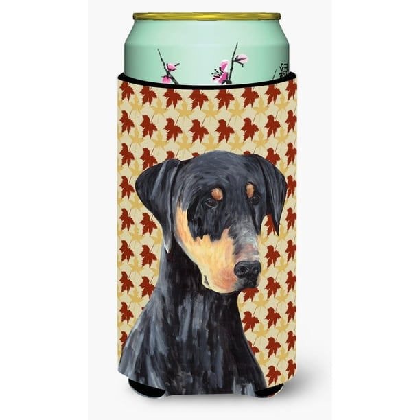 Caroline'S Treasures Sc9217Tbc Doberman Otoño Hojas Retrato Alto Niño Hugger Lata Enfriador Manga Hugger Lavable A Máquina Bebida Manga Hugger Aislador Plegable Bebida Aislado Titular
