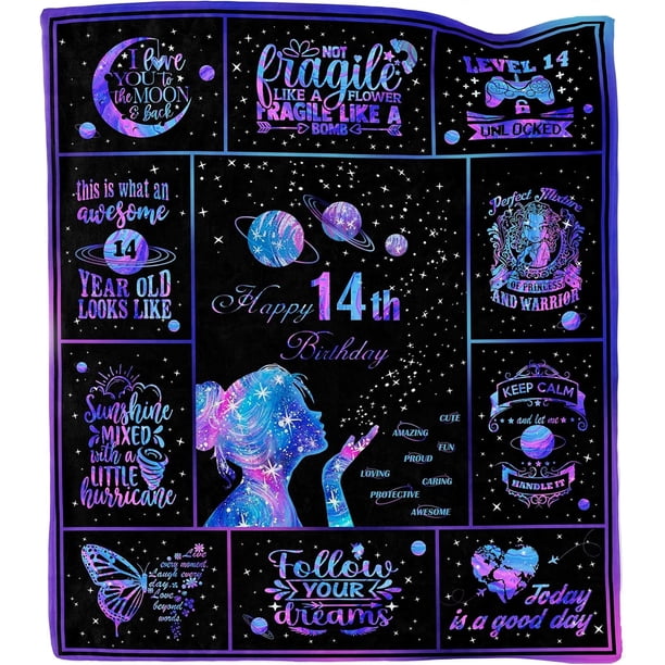 LHSHID Gifts for 14 Year Old Girl 14 Year Old Girl Birthday Gifts Birthday Gifts for 14 Year Old Girl 14 Year Old Girl Gifts Ideas 14th Birthday Decorations for Girls Throw Blanket 30"x40"