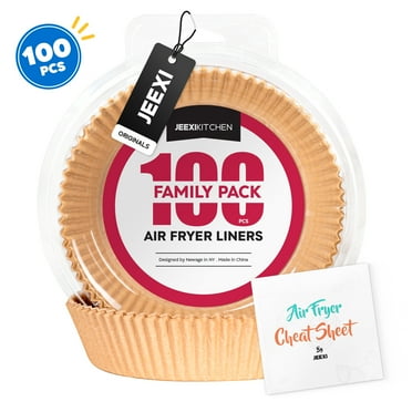 JEEXI 100 Pack Non-Stick 6.3" Air Fryer Disposable Paper Liners, 100 Count
