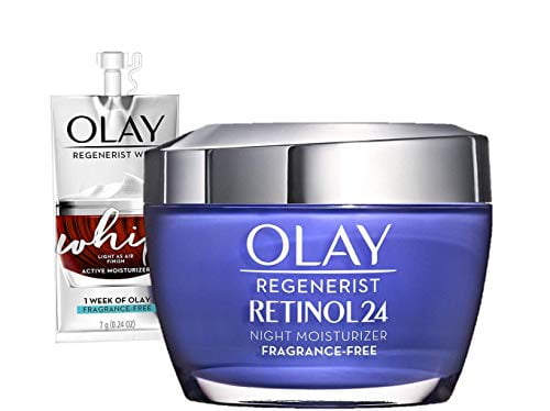 Olay Regenerist Retinol Moisturizer Retinol 24 Night Face Cream 1 7oz Whip Face Moisturizer Travel Trial Size Bundle Walmart Com Walmart Com