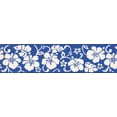 thumbnail image 2 of Papier Peint Floral Moderne Abstrait Bord Blanc sur Fond Bleu, Rouleau 15' x 6'', 2 of 3