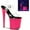Clear and Neon Pink, variant on FLAMINGO-808UV, 8" Heel 4" PF Ankle Strap Sandal