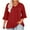 Red, variant on VEKDONE 3/4 Ruffled Sleeve Tops for Women Summer Loose Fit Plus Size Tunics Tops Trendy Tiered Pleated Blouse Solid Color V-Neck Dressy Tshirts Summer