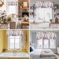 thumbnail image 5 of Happy Birthday Valance Curtain for Windows Watercolor Purple Floral Butterfly Carriage Linen Texture Rod Pocket Curtain Valances Short Window Treatments for Kitchen Bathroom Laundry 56 x 16 Inch, 5 of 9