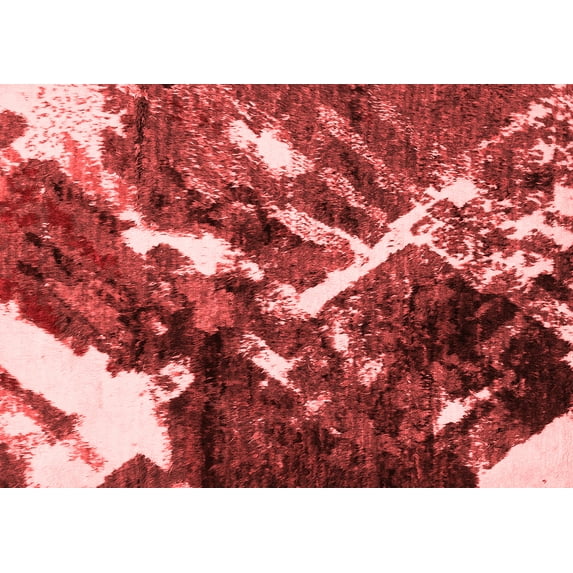 Ahgly Company Machine Washable Indoor Rectangle Abstract Red Modern Area Rugs, 8' x 10'