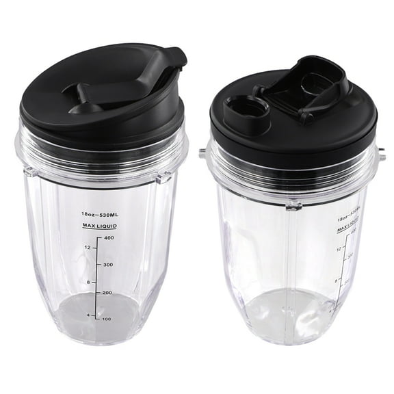 for Nutri Ninja 18 Oz Cup with 2 Sealing Caps, Suitable for 900W/1000W NINJA Juicer Series Blender (2 Pack)