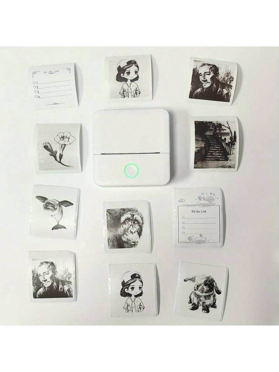 Inkless Phone Thermal Printer - Mini Pocket Wireless Cute Design, Prints Labels, Receipts, Photos for Home, Office