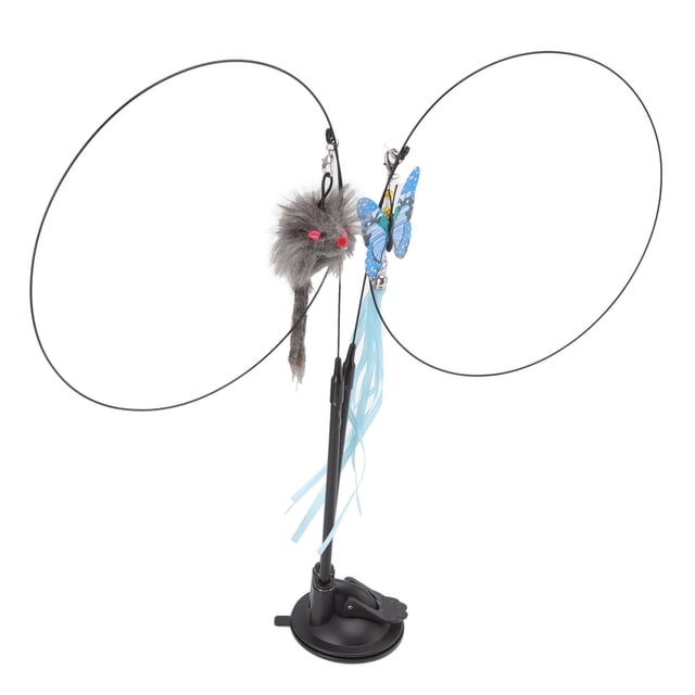 Cat Toy,Suction Cat Feather Wand Suction Cat Teaser Stick Toy Funny Cat Wand Toy Performance Driven