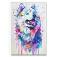 thumbnail image 3 of Hudo Dog Wall Art,ColorfulSamoyed Dog Canvas Wall Art For Living Room Decor Vintage Posters & Prints Wall Decor For Bathroom Wall Art For Bathrooms Unframed 12x18 inches, 3 of 5