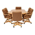 thumbnail image 4 of Caster Chair Company 7-Piece 42x[54/72] Caster Dining Set Wood Edge Laminate Table Top & Cocoa Chairs, 4 of 24