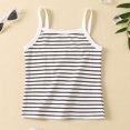 thumbnail image 2 of FAIWAD Kids Girl Summer Tank Tops Sleeveless Striped Spaghetti Strap Ribbed Knit Camisole Going Out Crop Top, 2 of 3