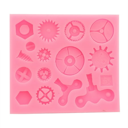 Fondant Border Molds KABOER Perfect 1pc Diy New Steampunk Series Small Gear Series Cake Border Fondant Cake Silicone Molds for Kitchen Baking Decoration ()